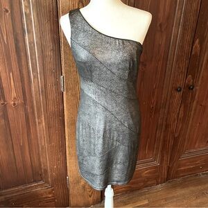 Boston Proper Pewter 1-Shoulder Dress Size S